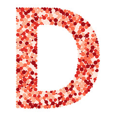 D letter color distributed circles dots illustration
