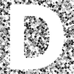 D letter color distributed circles dots illustration