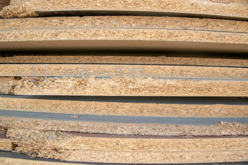 Taking photographs of wood plywood, used for making pellets