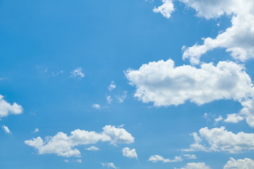 Bright beautiful blue sky with clouds for background or texture