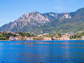 Fototapeta na wymiar View of the village of Malgrate on the Lake of Como, Italy