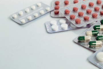 pills in blister isolated on white background