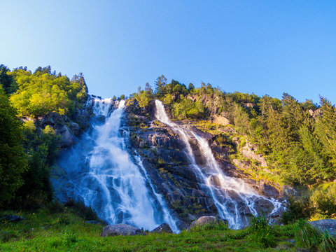 Nardis Laris Waterfalls. Adamello Brenta Nature Park, Trentino-Alto Adige, Dolomites, Italy