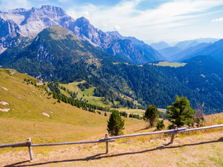 Fototapeta na wymiar Doss del Sabion, view on the Val Rendena, Trentino-Alto Adige, Dolomites, north Italy