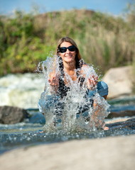 Fototapeta premium Beautiful girl outdoors