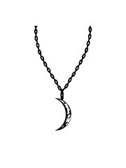 schmuck halskette sichelmond mond phasen halbmond vollmond planet zwergplanet trabant nacht leuchten krater rund kreis weltall welt himmel scheinen clipart design © Style-o-Mat-Design