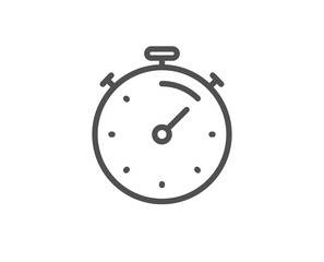 Timer line icon. Time management sign. Stopwatch symbol. Quality design element. Linear style timer icon. Editable stroke. Vector