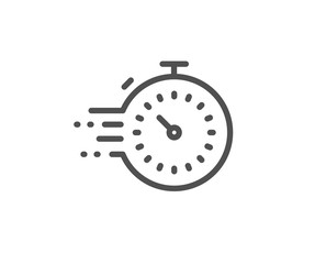 Timer line icon. Time management sign. Stopwatch symbol. Quality design element. Linear style timer icon. Editable stroke. Vector