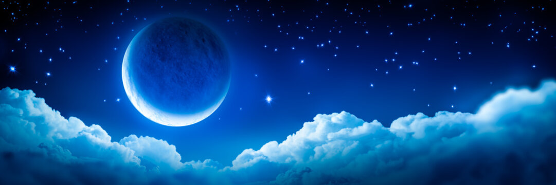 Never Ever Forget  Moon and stars wallpaper Night sky moon Night clouds