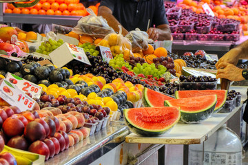 Fresh fruit ready to be sold at the fruit market