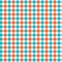 Blue and Orange Gingham pattern. Texture for - plaid, tablecloths, clothes, shirts, dresses, paper, bedding, blankets, quilts and other textile products. Vector illustration EPS 10
