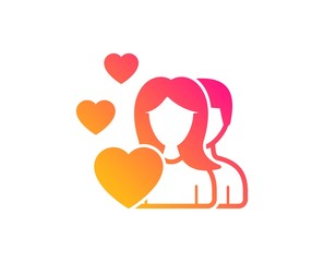 Couple Love icon. Group of People sign. Valentines day symbol. Classic flat style. Gradient couple icon. Vector