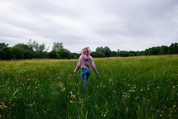Fototapeta premium little girl in the field