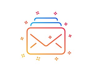 Mail line icon. New Messages correspondence sign. E-mail symbol. Gradient design elements. Linear mail icon. Random shapes. Vector