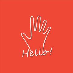 Hello gesture. Give five icon. Vector illustration