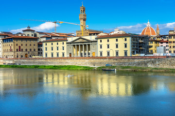 Fototapeta na wymiar Palazzo Vecchio Duomo Arno River Florence Tuscany Italy
