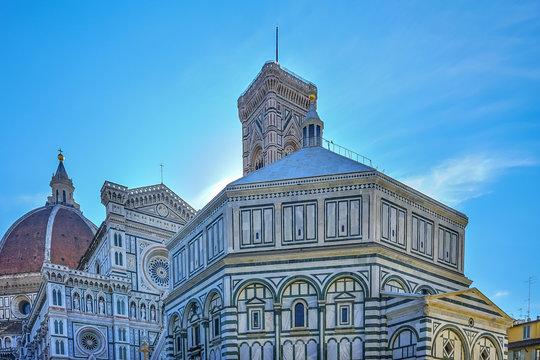 Baptistry Saint John Campanile Duomo Cathedral Florence Italy
