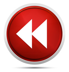 Jump backward icon Promo Red Round Button