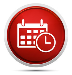 Appointment date calendar icon Promo Red Round Button