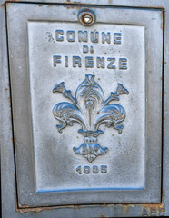 Florentine Lily Florence City Symbol Statue Street Sign Tuscany Italy