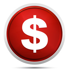 Fototapeta premium Dollar sign icon Promo Red Round Button