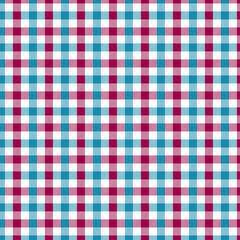 Red and Cyan Gingham pattern. Texture from rhombus/squares for - plaid, tablecloths, clothes, shirts, dresses, paper, bedding, blankets, quilts and other textile products. Vector illustration EPS 10