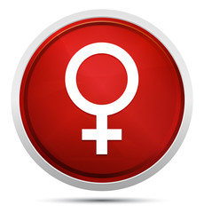 Female symbol icon Promo Red Round Button