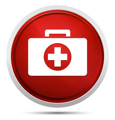 Obraz premium First aid kit icon Promo Red Round Button