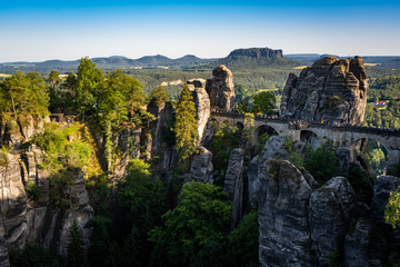 Fototapeta na wymiar bastei bridge in Saxon Switzerland