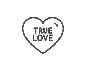 True love line icon. Sweet heart sign. Valentine day symbol. Quality design element. Linear style true love icon. Editable stroke. Vector
