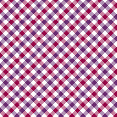 Red and Violet Gingham pattern. Texture from rhombus/squares for - plaid, tablecloths, clothes, shirts, dresses, paper, bedding, blankets, quilts and other textile products. Vector illustration EPS 10