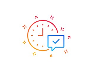 Time line icon. Select alarm sign. Gradient design elements. Linear select alarm icon. Random shapes. Vector