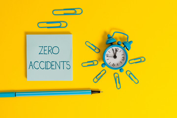 Word writing text Zero Accidents. Business photo showcasing important strategy for preventing...