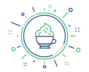 Cappuccino coffee with Whipped cream icon. Hot drink sign. Beverage symbol. Quality design elements. Technology cappuccino cream button. Editable stroke. Vector