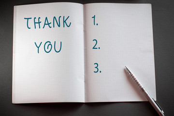 Word writing text Thank You. Business photo showcasing a polite expression used when acknowledging...