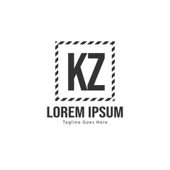 Fototapeta premium Initial KZ logo template with modern frame. Minimalist KZ letter logo vector illustration