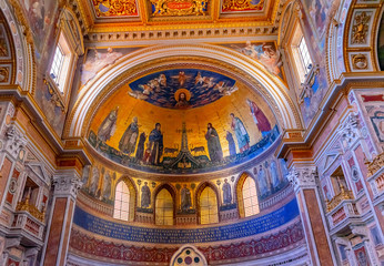 Fototapeta na wymiar Ancient Jesus Mosaic Basilica Saint John Lateran Cathedral Rome Italy