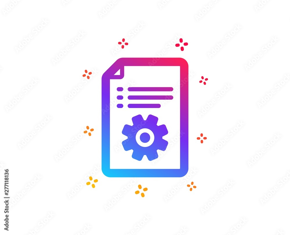 Aufkleber technical documentation icon. instruction sign. dynamic shapes. gradient design technical documentat