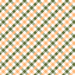 Light green and Orange Gingham pattern. Texture from for - plaid, tablecloths, clothes, shirts, dresses, paper, bedding, blankets, quilts and other textile products. Vector illustration EPS 10