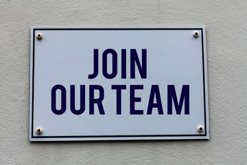 Obraz premium Conceptual hand writing showing Join Our Team. Concept meaning inviting someone to join in your local group or company