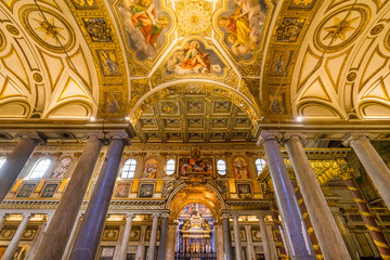 Fototapeta na wymiar Arches Altar Basilica Santa Maria Maggiore Rome Italy