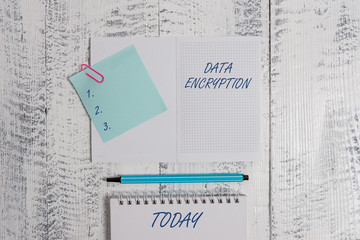 Word writing text Data Encryption. Business photo showcasing Symmetrickey algorithm for the...