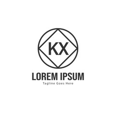 Fototapeta premium Initial KX logo template with modern frame. Minimalist KX letter logo vector illustration