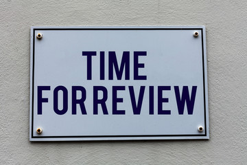 Conceptual hand writing showing Time For Review. Concept meaning review of a system or situation in its formal examination