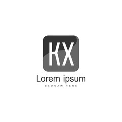 Fototapeta premium Initial KX logo template with modern frame. Minimalist KX letter logo vector illustration