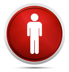 Man icon Promo Red Round Button