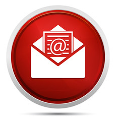 Newsletter email icon Promo Red Round Button