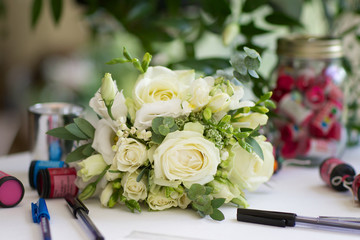 wedding bouquet on a table