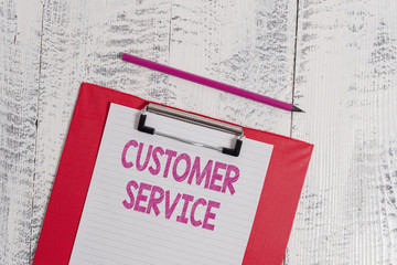 Handwriting text Customer Service. Conceptual photo process of ensuring client satisfaction with...