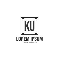Fototapeta premium Initial KU logo template with modern frame. Minimalist KU letter logo vector illustration